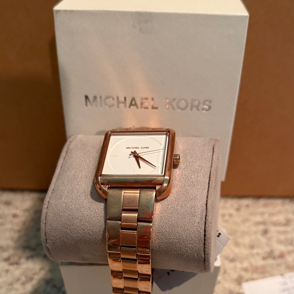 Michael Kors Rose Gold Square Face Watch